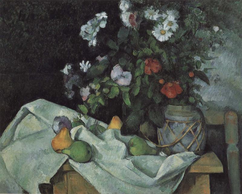 Paul Cezanne Still Life with Flowers and Fruit